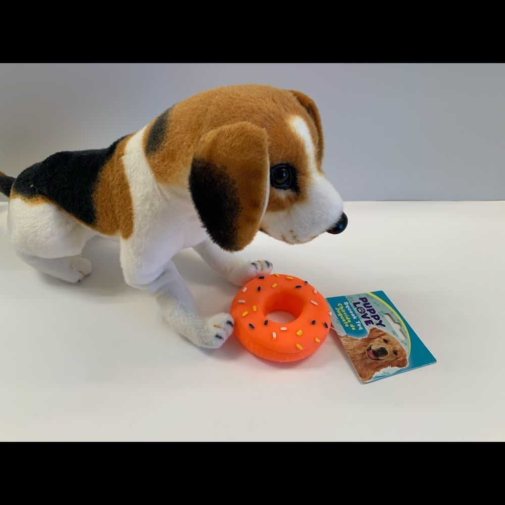 Donut With Sprinkles- Dog Squeak Toy- Orange - Picture 5 of 6